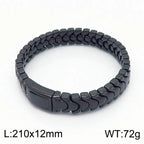 Brushed Man Bracelet for Men 12MM Matte Solid Stainless Steel Men's On Hand Bands Bracelets Male Jewelry Iron Mannen