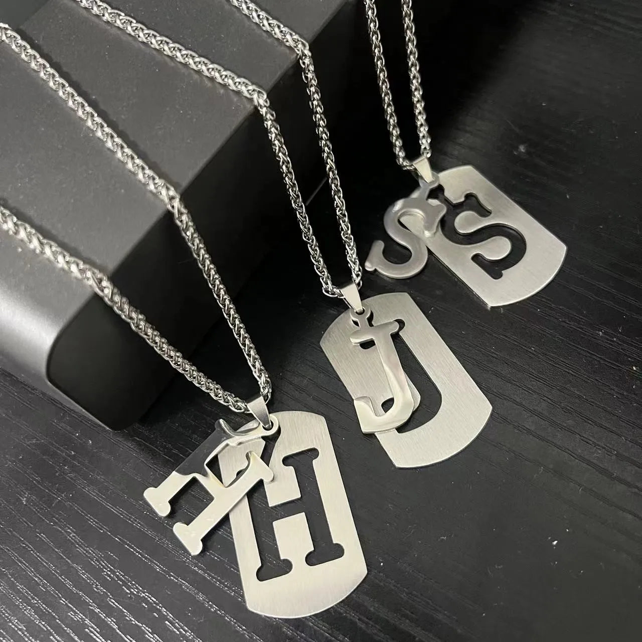 Steel Pendant 316L Initials Letter Name