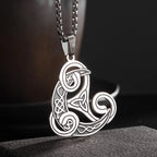 Celtic Witch Knot Pendant Necklace — Steel