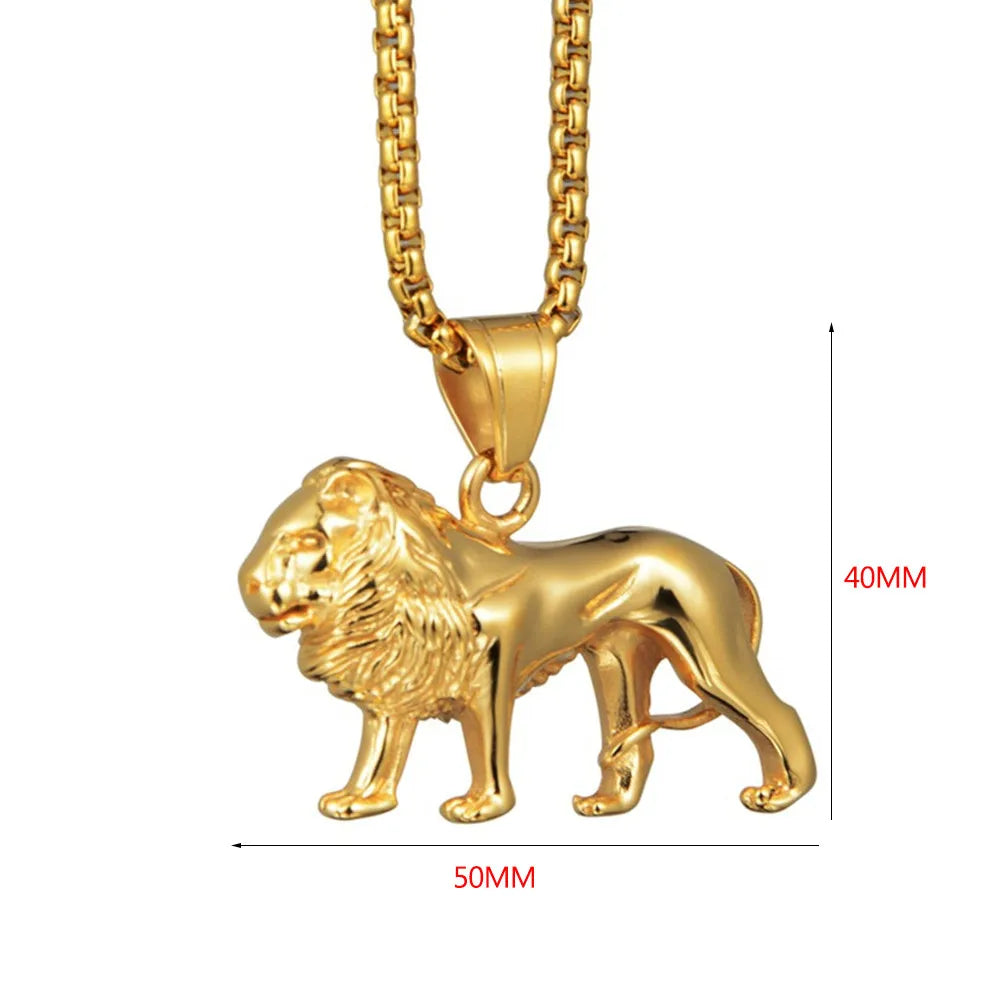 Lion Gold Pendant Necklace