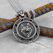 Wolf Head Viking Amulet Pendant Necklace — Stainless Steel