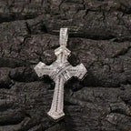 Shiny Ice Crystal Zircon Christian Cross Pendant Men and Women Hip Hop Trend Jewelry Catholic Amulet Necklace