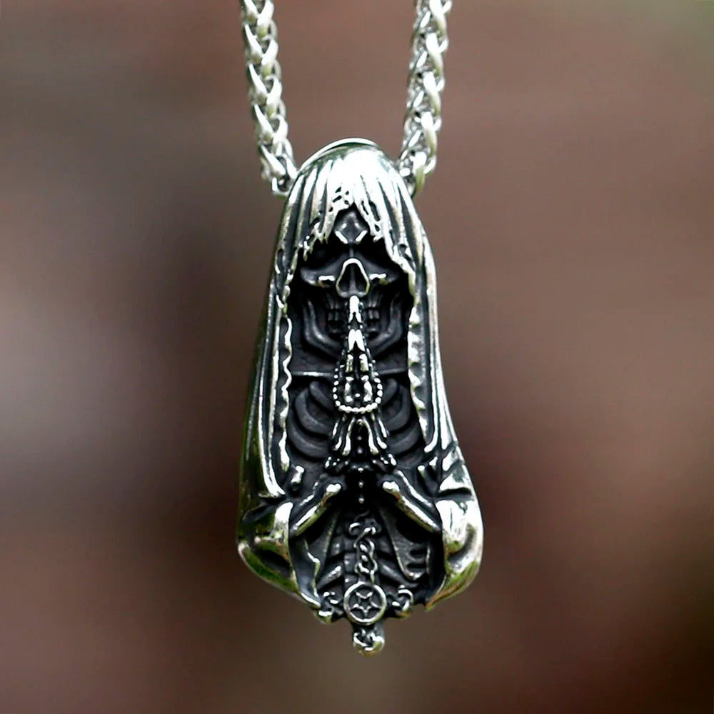 Vintage Skull Stainless Steel Pendant Necklace
