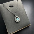 Opal Stone Pendant Necklace — Round 7mm Cabochon