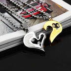 Iced Out Heart Pendant Necklace Stainless Steel