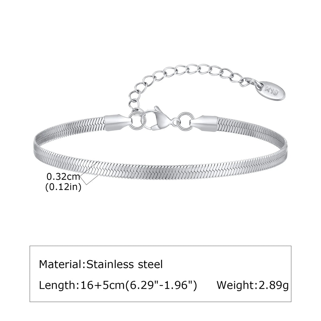 Silver Chain Bracelet Set 7pcs — Stainless Steel