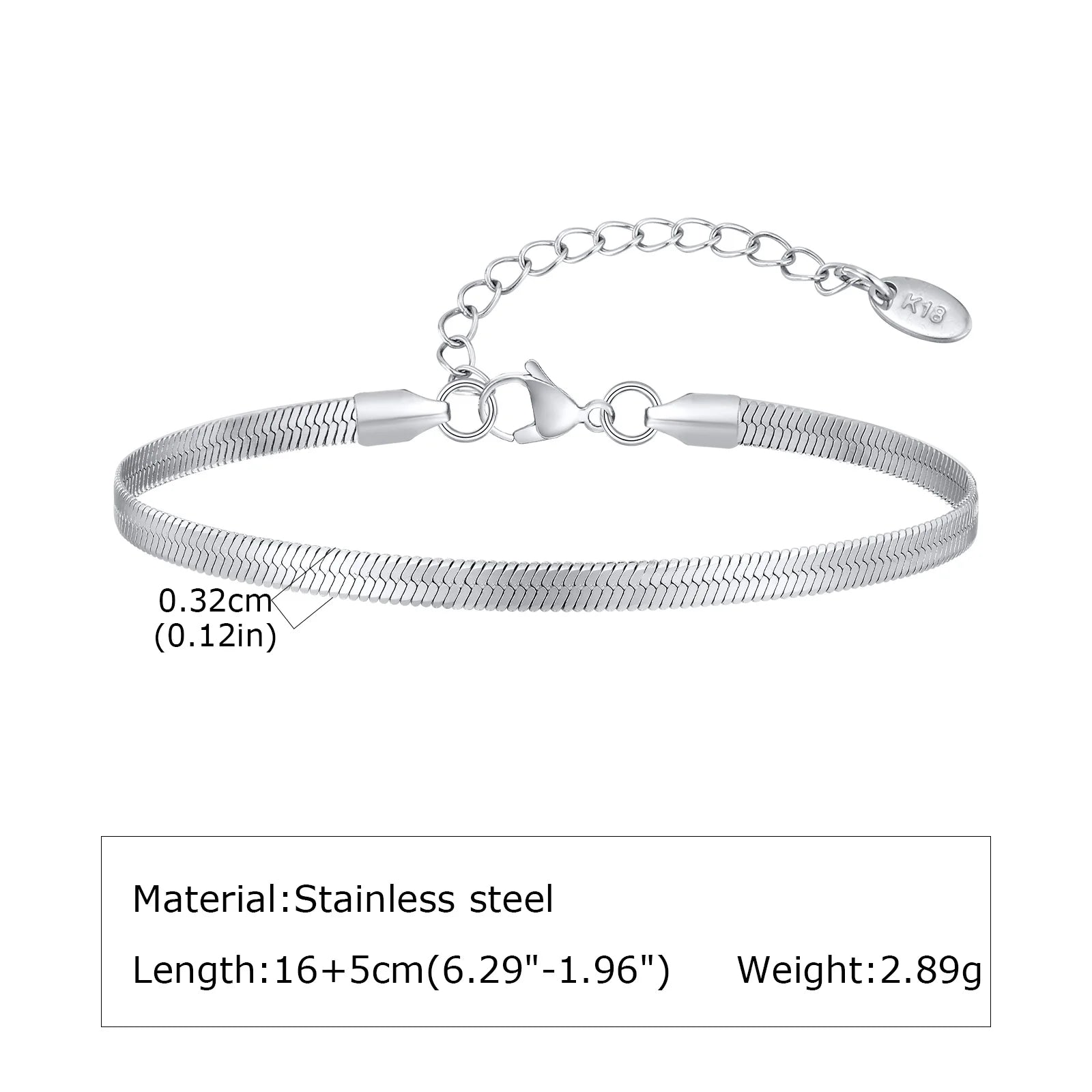 Silver Chain Bracelet Set 7pcs — Stainless Steel
