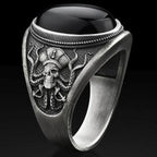 Goth Pirate Skeleton Octopus Ring for Men Women 2023 Unique Retro Black Zircon Punk Female Motorcycle Rings Party