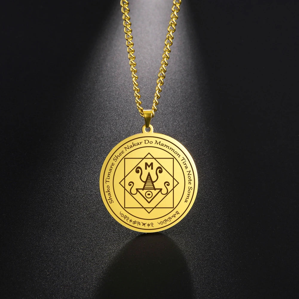 Mammon Talisman Pendant Necklace — Gold