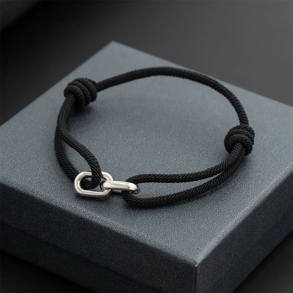 Fashion Simple Weaven Milan Rope Adjustable Bracelet Men Women Charm Steel Buckle Survival Wristband Couple Jewelry