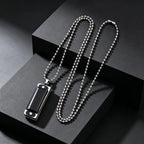 Harmonica Pendant Necklace — Stainless Steel Bead Chain