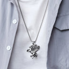 Stainless Steel Greek Winged Horse Pendant Necklace