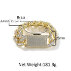 Iced Out CZ Cuban Miami Link Chain Necklace 25mm — Two-Tone