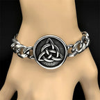 Celtic Knot Silver Bracelet Witch Triquetra Trinity
