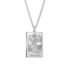 Dawapara Vintage Tarot Card Necklace The Major Arcana Pagan Astrology Talisman Pendants Necklace Stainless Steel Jewelry