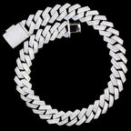 Aokaishen Iced Out Cuban Link Chain Men Necklace Choker 5A Prong Setting Cubic Zirconia Copper Gold Plated Hip Hop Jewelry