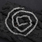 Byzantine Chain Necklace 4mm with Lobster Clasp — Stainless Steel