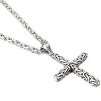 Men's Cross Pendant Neck Necklaces for Man Stainless Steel Pendant Necklace Christian Jewelry Meaningful Religious Gift