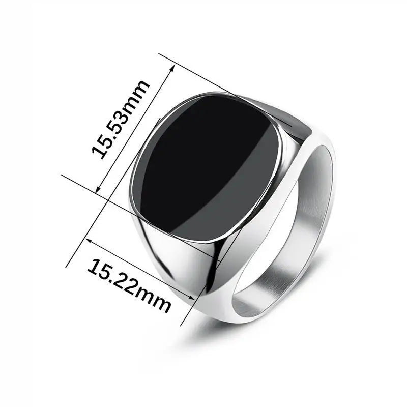 Jiayiqi Men'S Ring Punk Rock 316L Stainless Steel Signet Ring For Men Hip Hop Party Jewelry Male Wedding Gift Custom