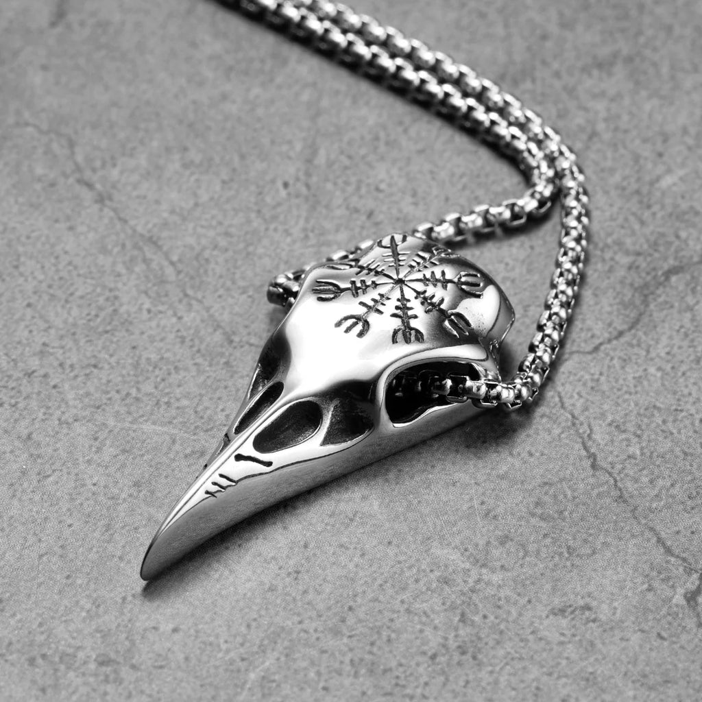Viking Crow Simple Men Necklaces With Pendant Stainless Steel Jewelry For Male Women Punk Hip Hop Accessories Gifts Wholesale