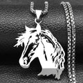 Gold Pendant Horsehead Animal Hollow Out