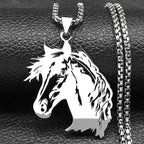 Gold Pendant Horsehead Animal Hollow Out