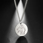 My Shape Voodoo Loa Baron Samedi Round Pendant Necklace for Men Maman Brigitte Stainless Steel Necklaces Amulet Religion Jewelry