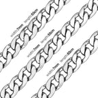 LUXUSTEEL Basic Punk Stainless Steel Chain Necklace For Women Men Cuban Figaro Braided Wheat Link Choker 5MM/7MM