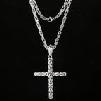 Men's Cross Pendant Neck Necklaces for Man Stainless Steel Pendant Necklace Christian Jewelry Meaningful Religious Gift