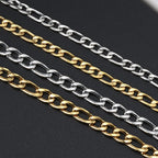 Gold Figaro Bracelet 316L Stainless Steel 5MM