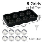 Ice Cube Tray Silicone Ice Ball Freezer Mold Square Ice Cube Maker with Lid 4/6/8 Grids for Whiskey Cocktail Coffee