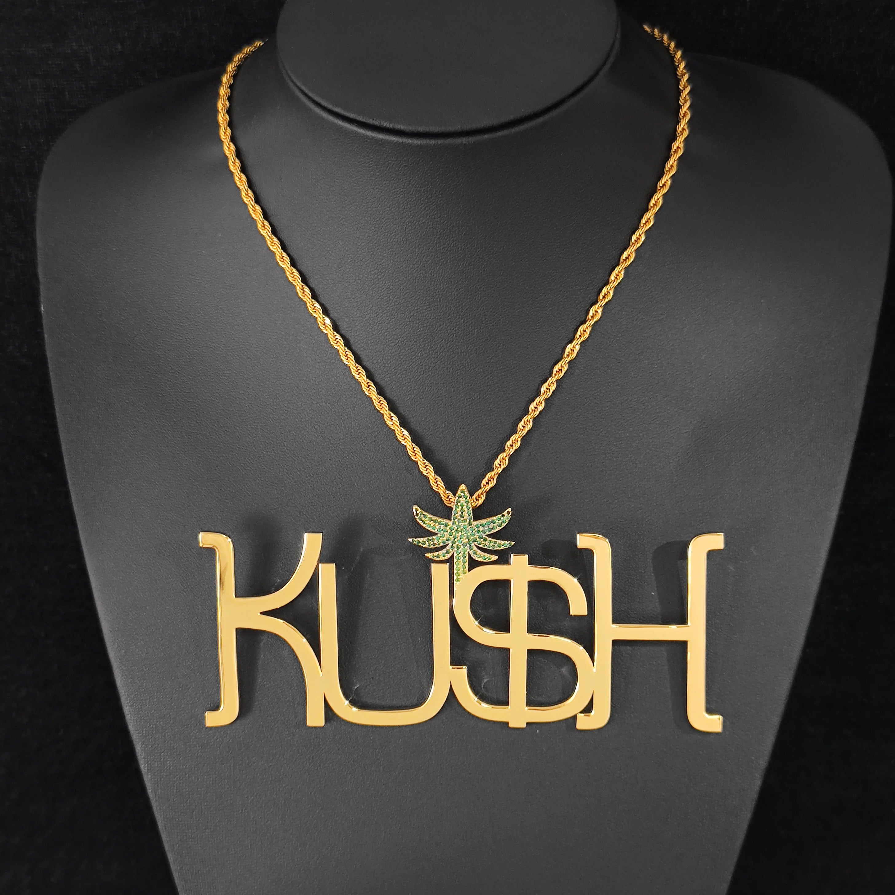 Iced Out Smooth Letter Pendant Logo