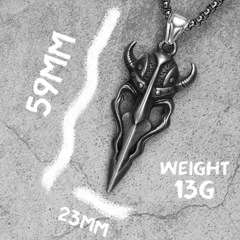 Viking Mask Men Necklaces With Pendant Stainless Steel Jewelry For Male Women Crow Helmet Punk  Accessories Gifts Wholesale