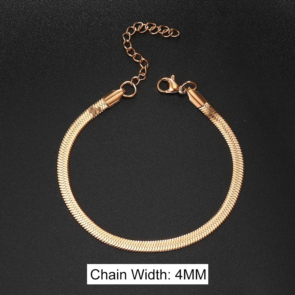 Stainless Steel Snake Bracelet Blade Chain