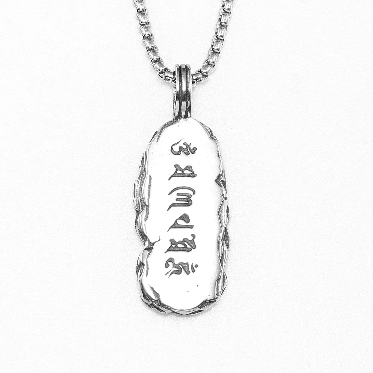 Mantra Pendant Necklace — Stainless Steel
