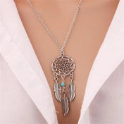 Dreamcatcher Feather Pendant — Steel