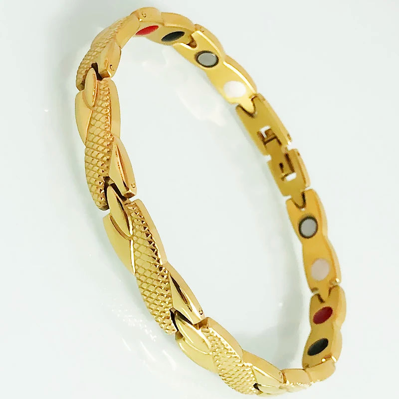 Cool Magnetic Therapy Bracelet for Man Women Waterproof Stainless Steel Snake Pattern Chain Bracelets Health Care Men's