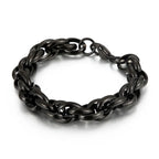 7/11mm Twisted Chain Bracelet for Men Woman Stainless Steel Charm Men's Wristband Gold Color Bangles Bracelets Jewelry