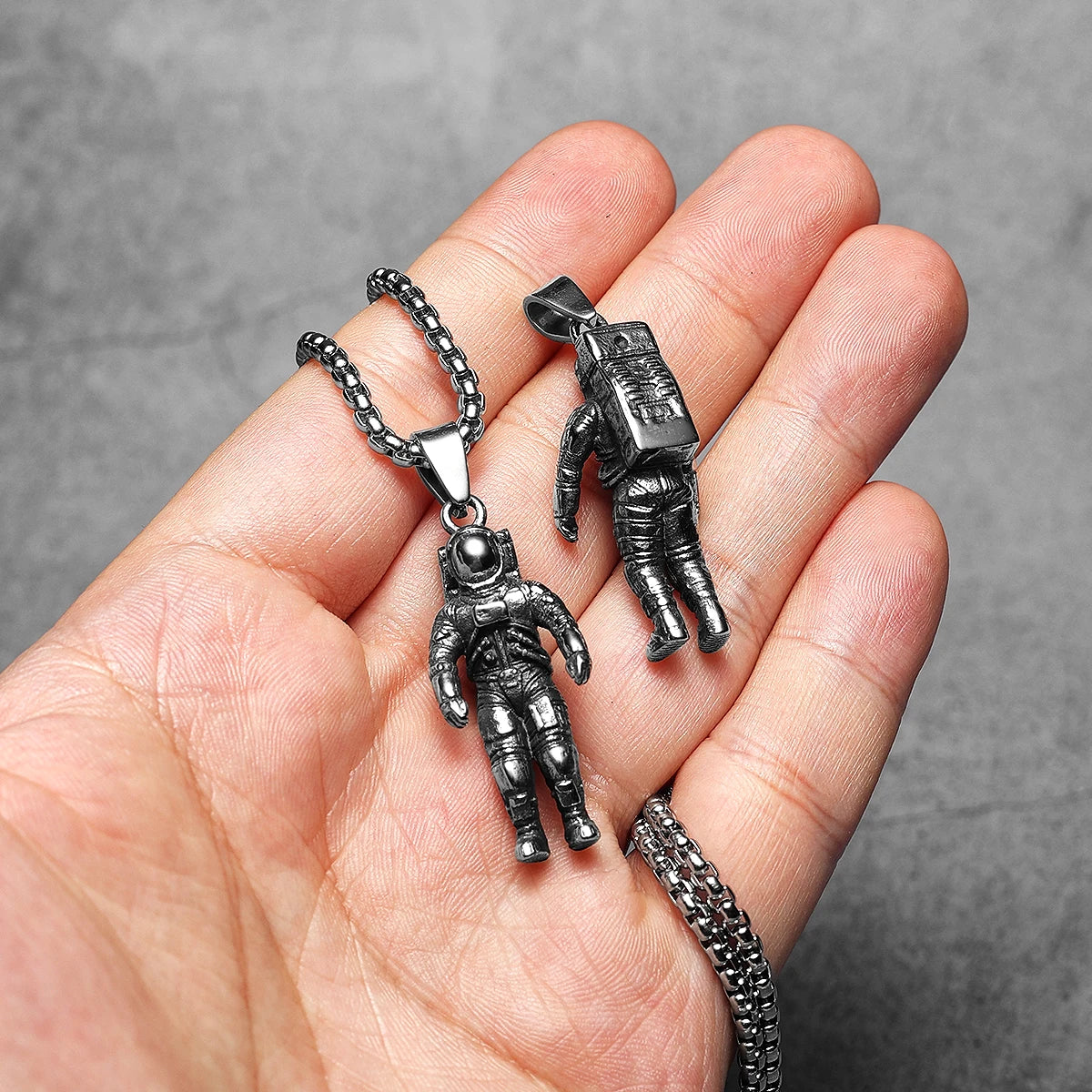 Spaceman Pendant Necklace — Stainless Steel