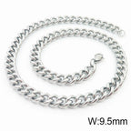 Punk Curb Cuban Link Chain Men Women Stainless Steel Long Necklace Fashion Tide Hip Hop Sweater Accessories Party Jewelry Gifts