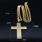 Cross Steel Pendant 316L Cuban Style Waterproof