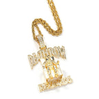 Deathlow Records Prisoner Necklace Stainless Steel Men's Fashionable Jewelry Hip-hop Rock Iced Out Pendant Party Gift