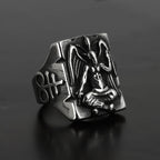 Gothic Baphomet Pentagram Sigil Ring — Stainless Steel