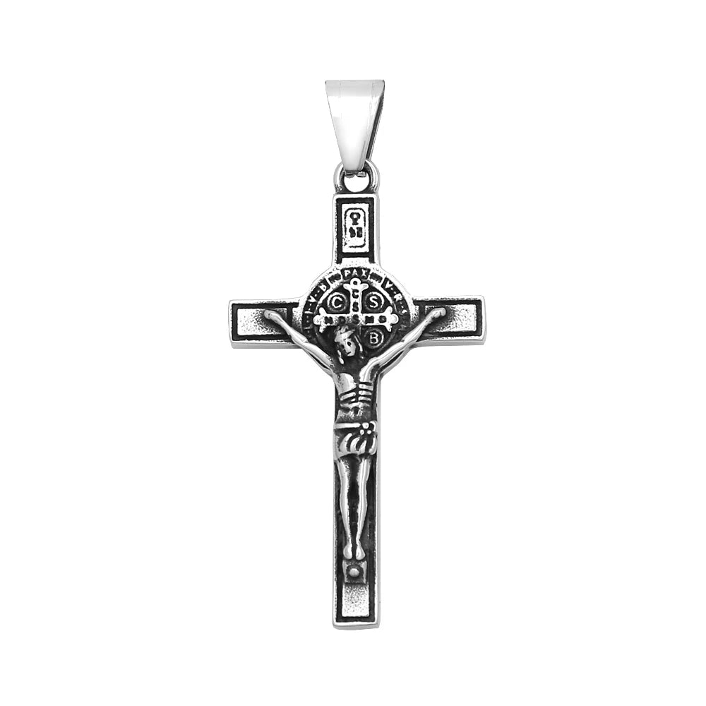 Jesus Cross Stainless Steel Pendant Necklace
