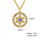 Jeshayuan Star Of David Pendant Necklace With Rhinestone Stainless Steel Hebrew Letter Jewish Talisman Jewelry Necklace