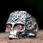 Gothic Calvarium Skull Hand Ring Motorcycle Band — Titanium