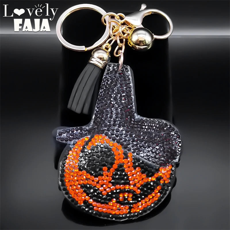 Iced Out Key Steel Pendant Halloween Ghost Pumpkin