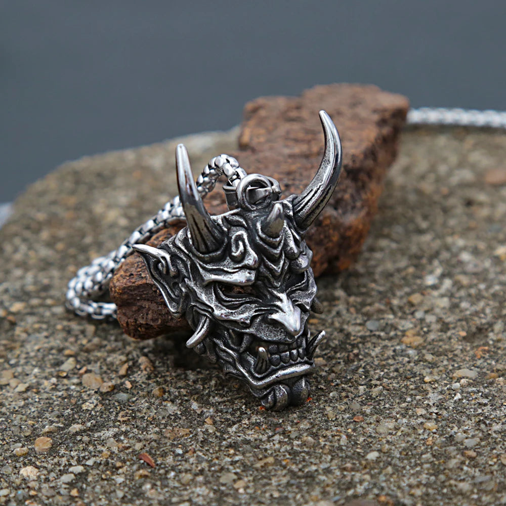 Skull Demon Steel Pendant Gothic Vintage Mask