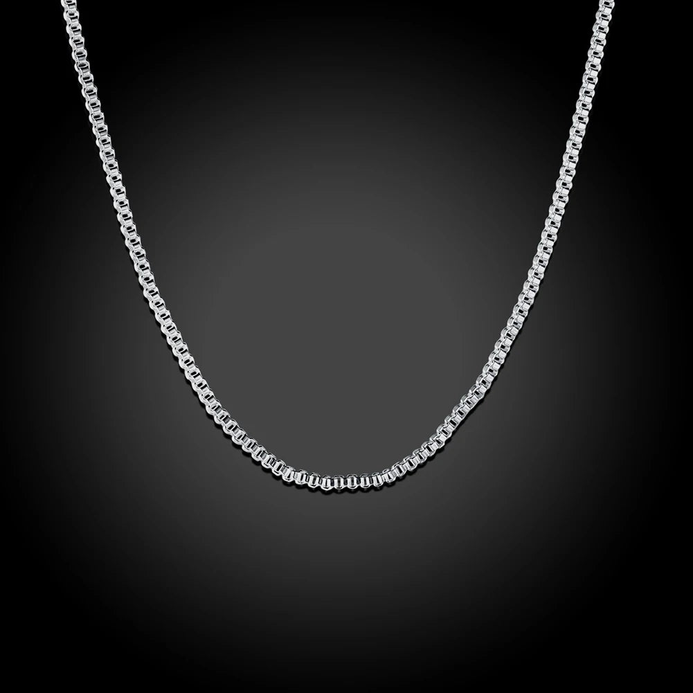 10pcs 16-24inch 925 Sterling Silver fashion 1MM Box chain for women Men necklace Charms wedding party jewelry Christmas gifts