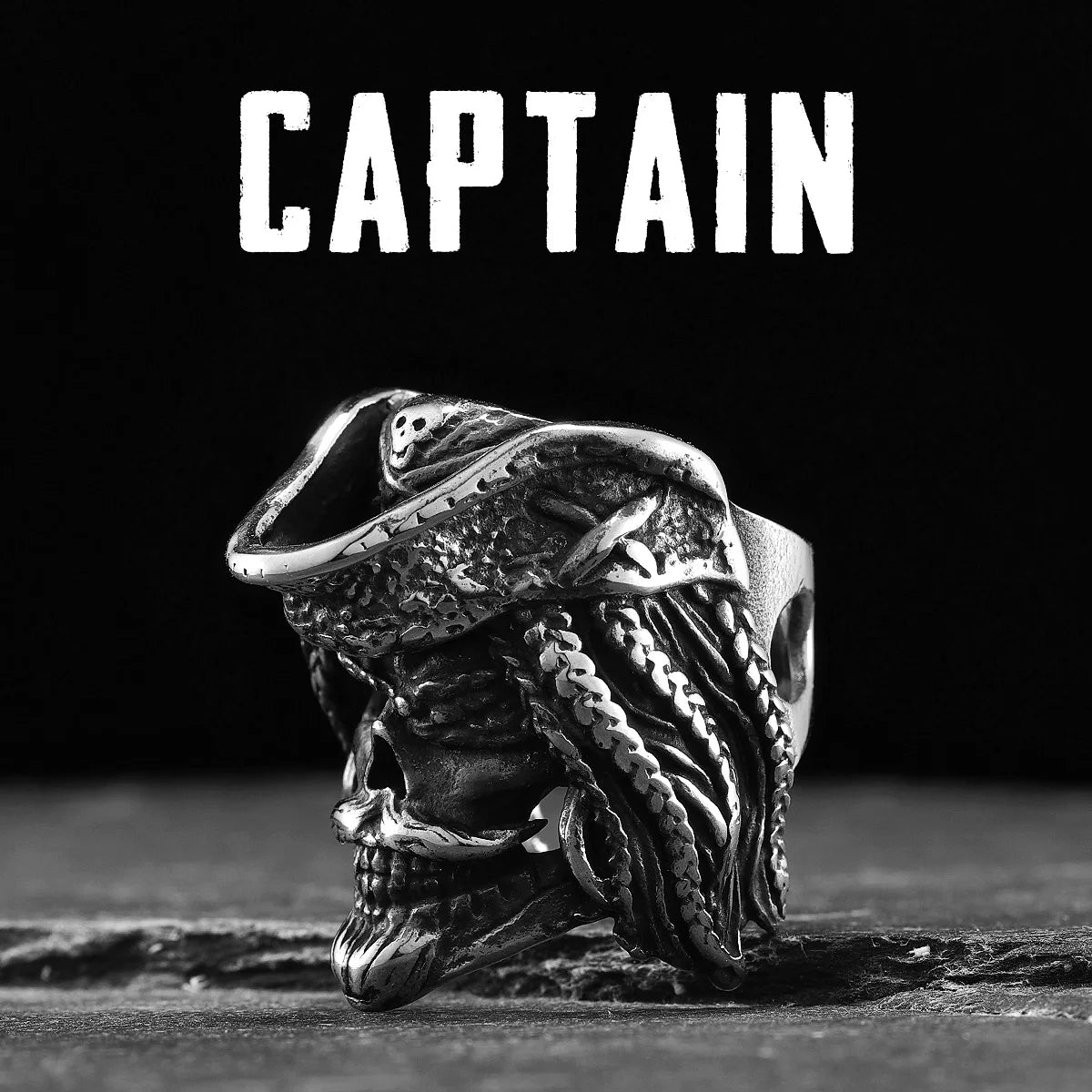 Pirate Skull Ring — Stainless Steel